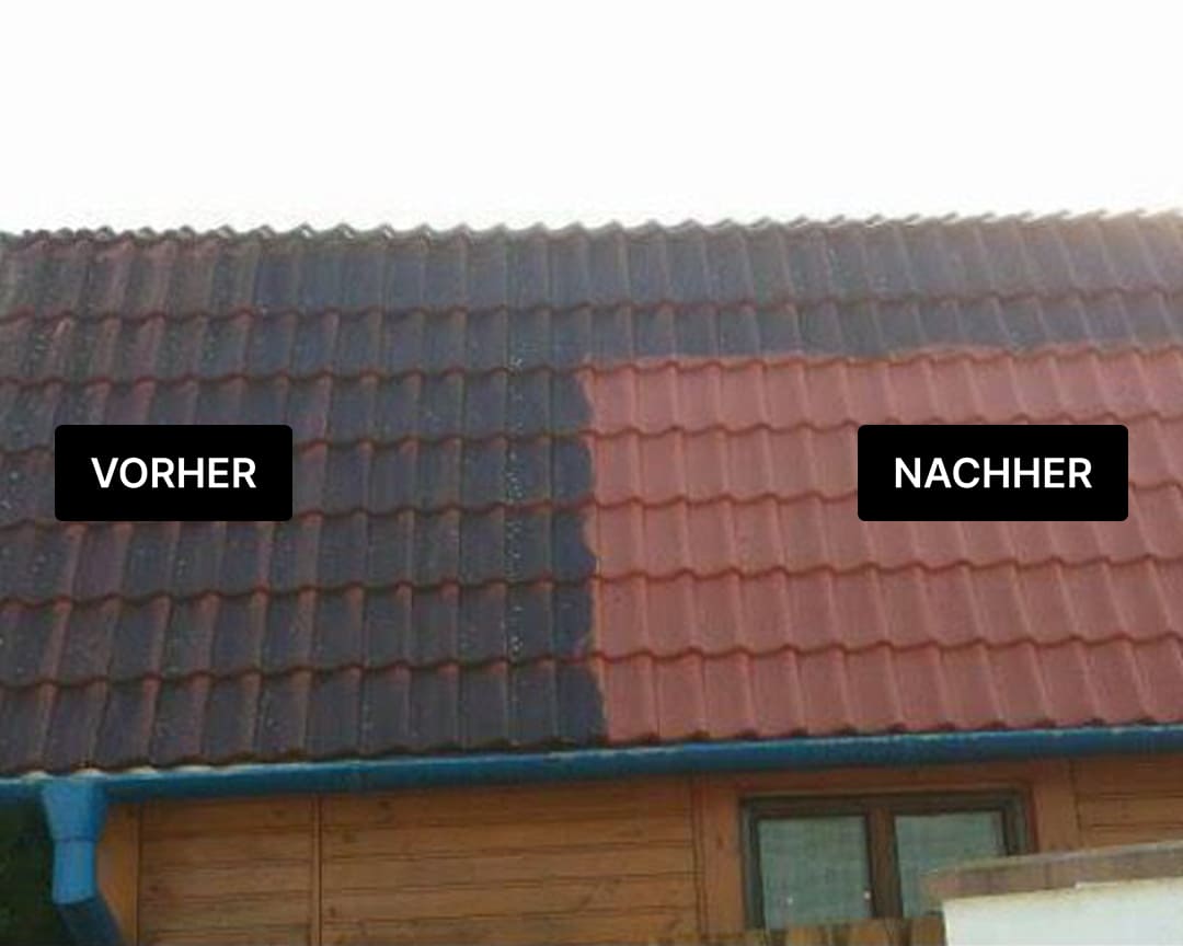 Saniertes Dach Gesamtansicht nach Beschichtung